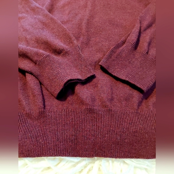 J Crew Cotton Cashmere Mens Crewneck Maroon Sweater - Picture 4 of 6